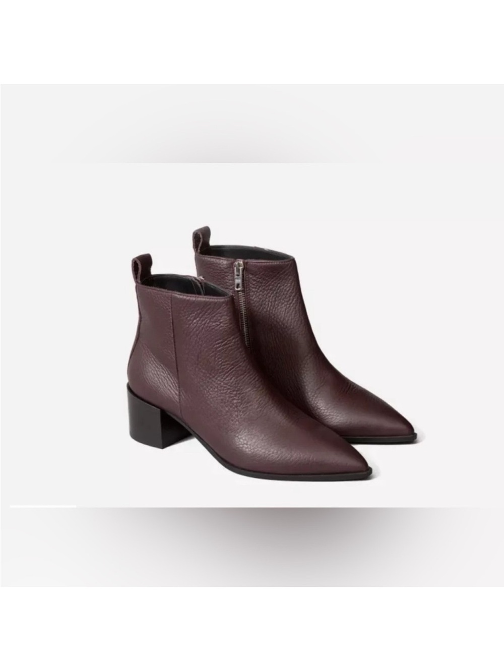Everlane The Boss Boot Purple Pointed Toe Ankle Leather Boots US7